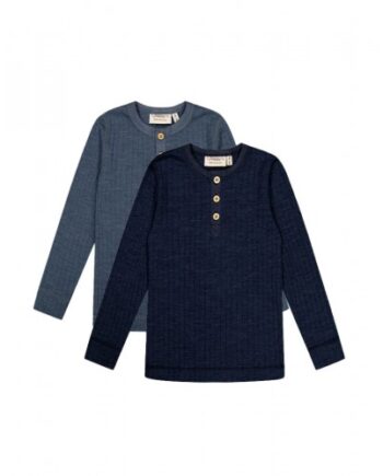 -shirt Med Lange ærmer   100  Merino Uld  Oeko-texâ   -pak