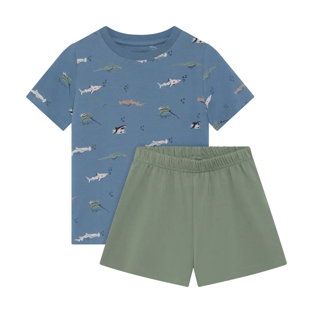 -shirt Og Shorts Sæt Blue Shadow 92
