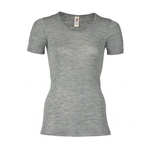-shirt Til Dame   Uld Og Silke 38 40 Light Grey Melange