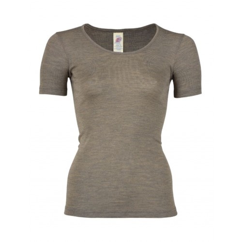 -shirt Til Dame   Uld Og Silke 38 40 Walnut
