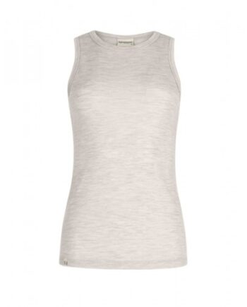 Tank Top Til Dame   100  Merino Uld  1x1 Rib Nature Melange