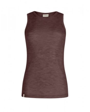 Tank Top Til Dame   100  Merino Uld  1x1 Rib Plum Melange