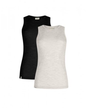 Tank Top Til Dame   100  Merino Uld  1x1 Rib   -pak Nature Melange