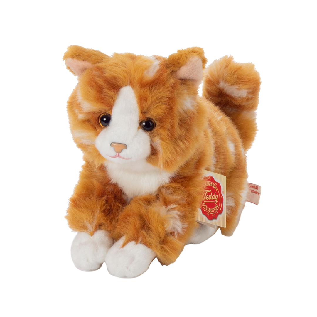 Teddy Hermann Stribet Kat 18 Cm Rød