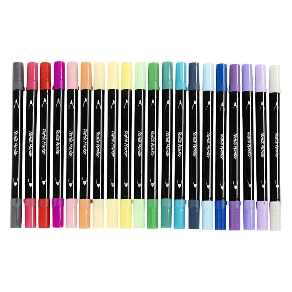 Tekstiltusser Basisfarver Lys 20 Pak