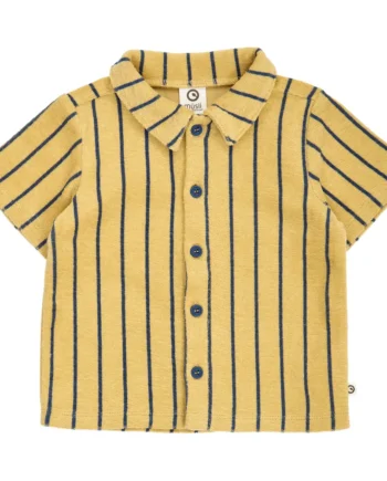 Terry Stripede Skjorte Hemp  Navy 80