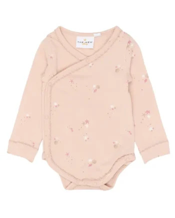 Tova Langærmet Wrap Body Peach Whip Aop 74