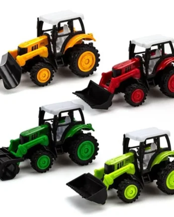 Traktor Med Frontlæsser Og Pull-back Ass