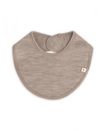 Trekantet Savlesmæk Med Trykknaplukning Til Baby    100  økologisk Merino Uld One Size Beige Melange