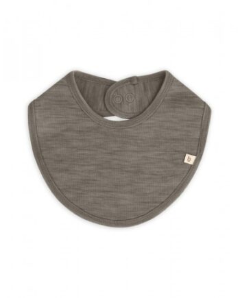 Trekantet Savlesmæk Med Trykknaplukning Til Baby    100  økologisk Merino Uld One Size Light Brown Melange