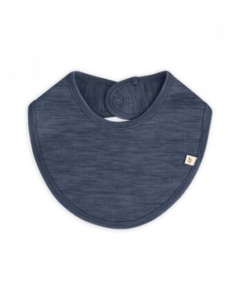 Trekantet Savlesmæk Med Trykknaplukning Til Baby    100  økologisk Merino Uld One Size Navy Melange