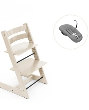 Højstol Bøg Inkl  Newborn Sæt Vanilla White