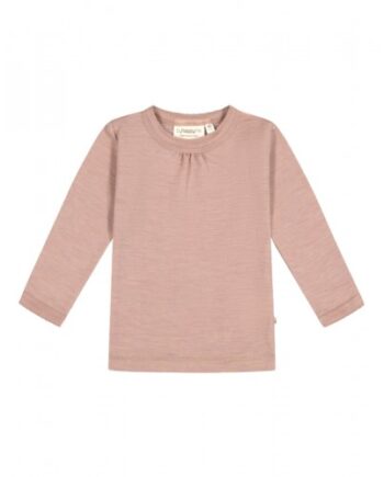 Trøje   1x1 Rib Med Rynker Ved Halsen   100  Merino Uld  Oeko-texâ  80 Soft Rose