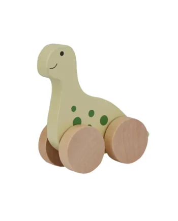 Wooden Dino On Wheel