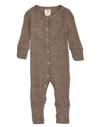 Woolly Heldragt Med Fødder Walnut Melange 74