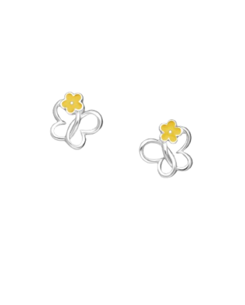 ørestikker Sommerfugle Med Blomst Gul