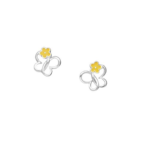 ørestikker Sommerfugle Med Blomst Gul