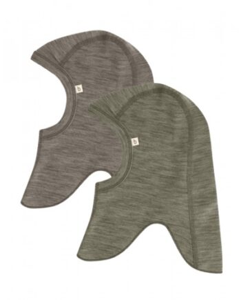 -pak  Elefanthue   100  økologisk Merino Uld Til Baby Og Børn  Tynd Kvalitet   Lag Stof 50 56 Moss-light Brown