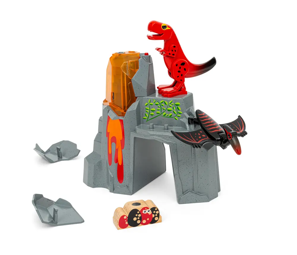Aktiv Vulkan Med Dinosaurer Fscâ