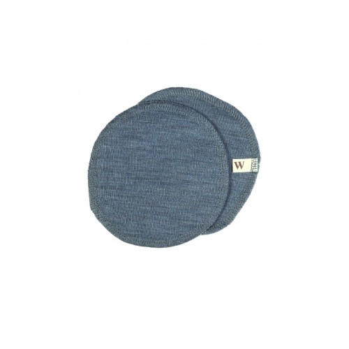 Ammeindlæg   100  økologisk Merino Uld    Sæt  Oeko-texâ  Blue Melange Small  Ca  12 Cm   Diameter