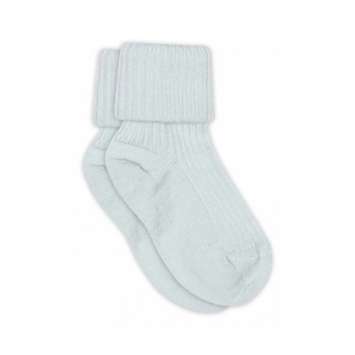 Baby Ankel Strømper   Merino Uld Med Ombuk 15 16 Sky Wave