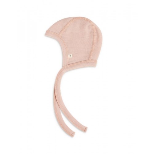 Baby Hjelm Med Snor   100  økologisk Merino Uld  Tyk Kvalitet   Lag Stof 62 68 Rose Melange