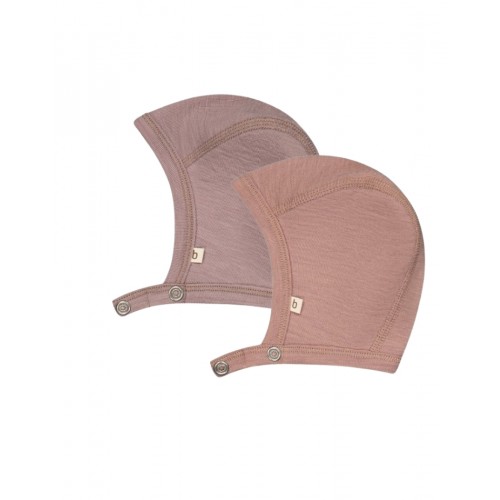 Baby Hjelm Med Trykknapper   100  økologisk Merino Uld  Tyk Kvalitet   Lag Stof   -pak 50 56 Soft Rose Lavender Melange
