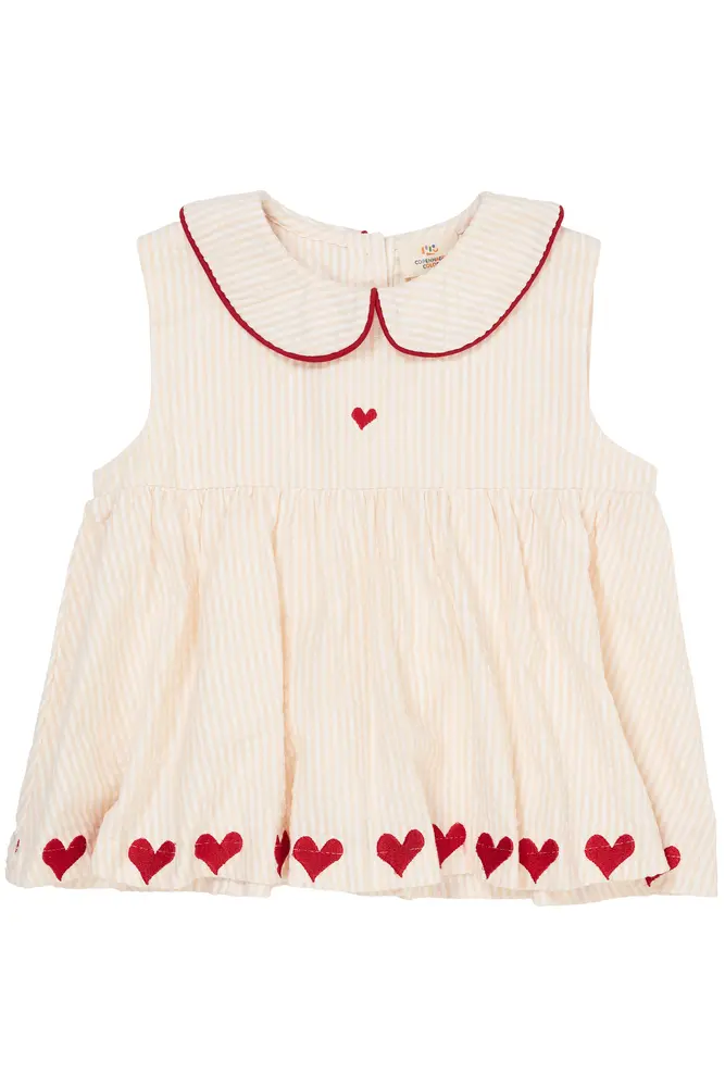 Bæk Og Bølge Bluse    Hjerter Dusty Rose 98