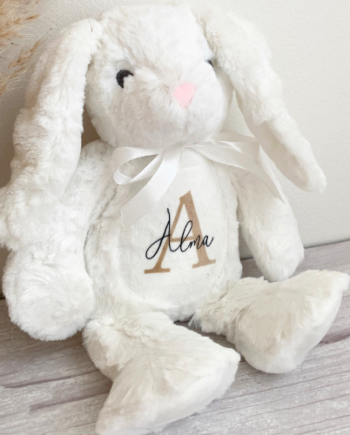 Bamse Med Navn  Beige   Brunt Bogstav    Kanin Navn