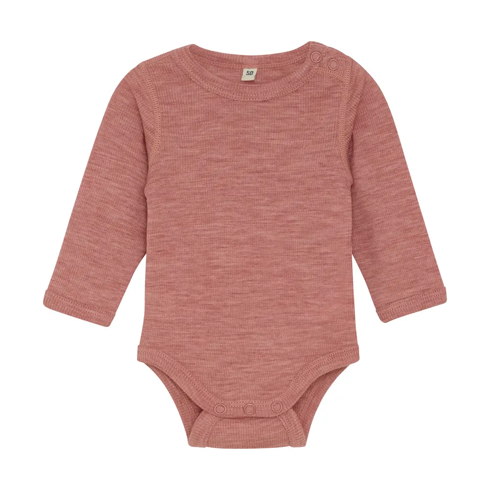 Uld Body Langærmet Body Solid Light Mahogany Melange 60