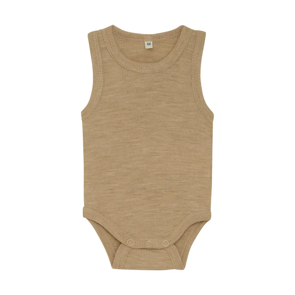 Uld Body Uden ærmer Light Camel Melange 70