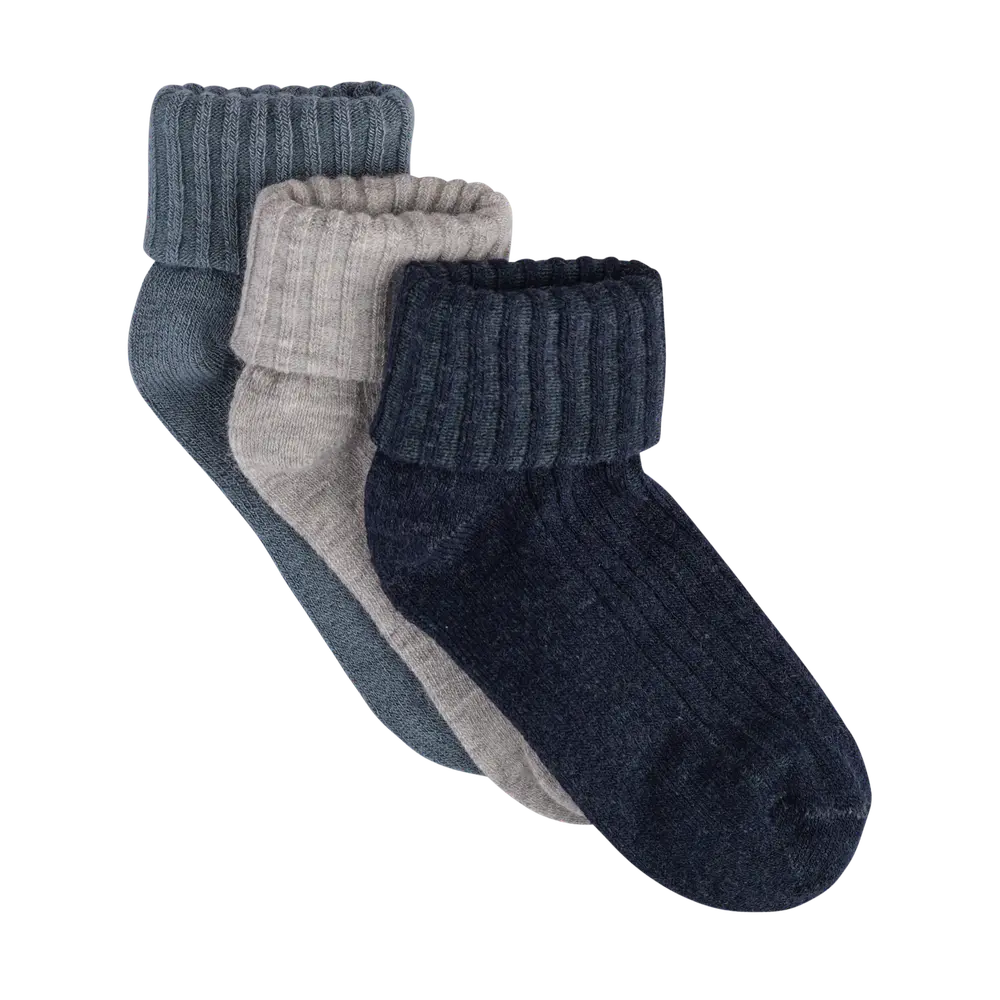 Bekids Uld Rib Strømpe  -pak Dark Navy 19 22