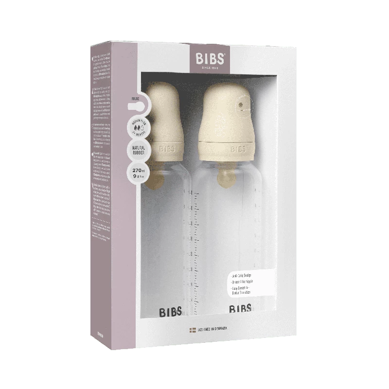 Bibs Baby Flaske Rund Latex   Pack 270 Ml Medium Flow Ivory