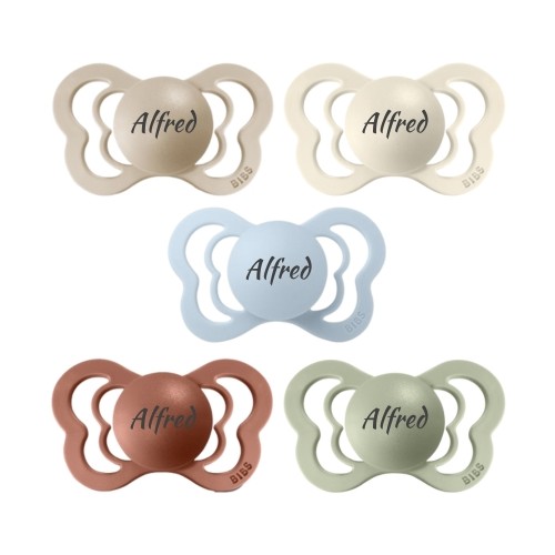Bibs Couture  Str        Mdr  Anatomisk Silikone  Sutter Med Navn    -pak