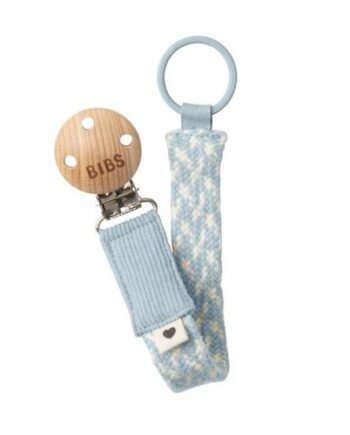 Bibs Paci Braid  Suttesnor  Baby Blue   Ivory