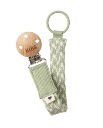 Bibs Paci Braid  Suttesnor  Sage   Ivory
