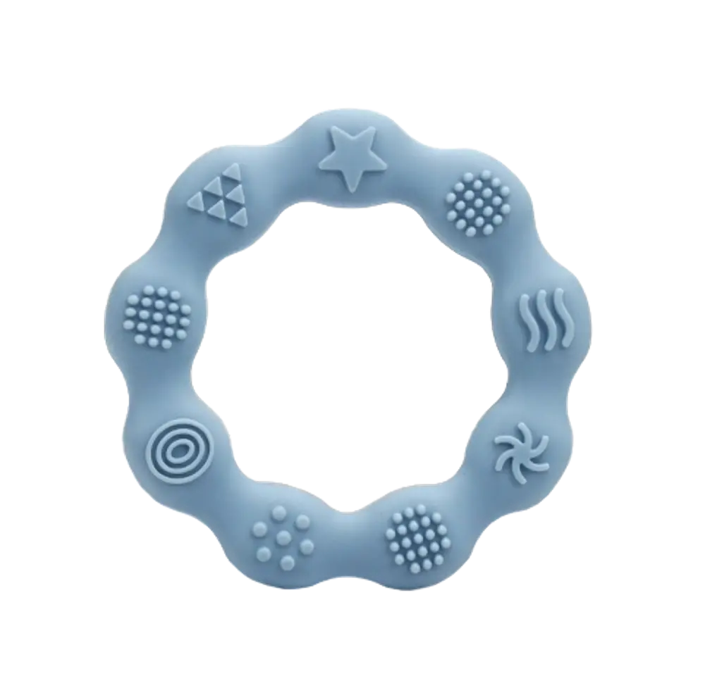 Bidering   Silicone Med Taktile Overflader  Blå
