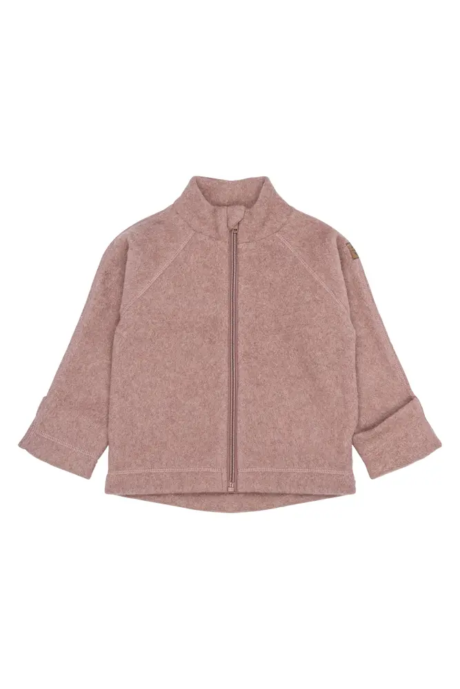 Bomuld Fleece Jakke Burlwood Melange 128