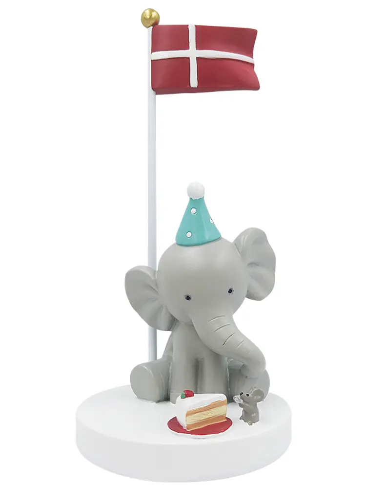 Bordflag  Elefant Med Mus Og Kage