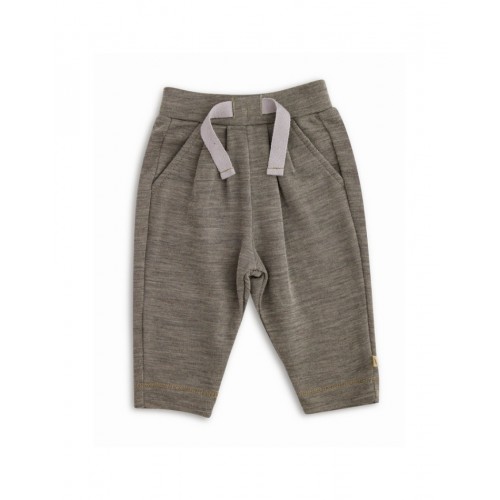 Bukser Med Snor   Taljen   100  Merino Uld Til Baby Light Brown Melange 68