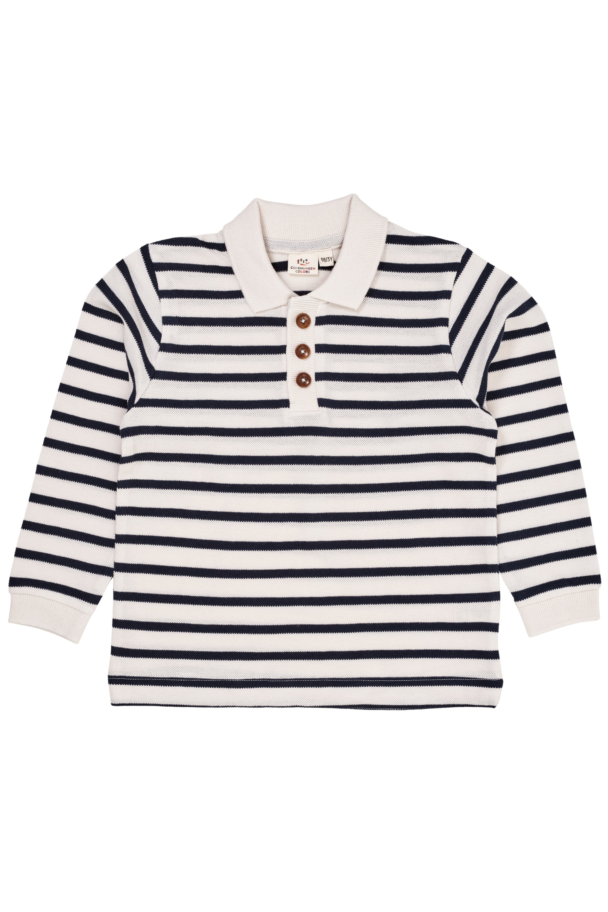 Copenhagen Colors Polo Med Striber Cream Navy Stripe 86 Cm