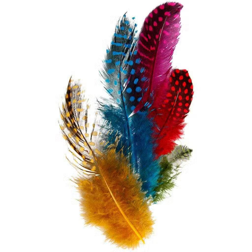 Creative Perlehønsfjer Assorterede Farver