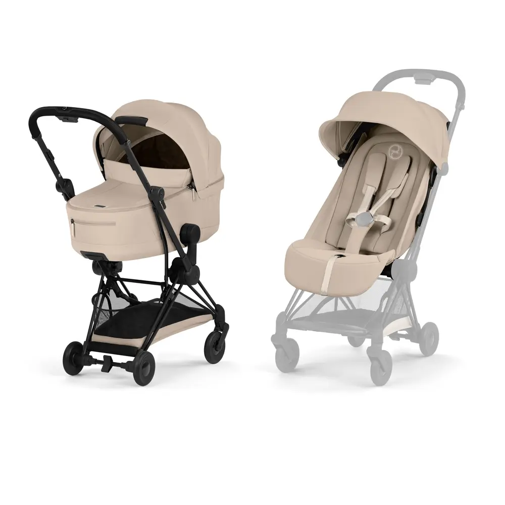 Cybex Coya Kombivogn Black Inkl  Liggedel Cozy Beige