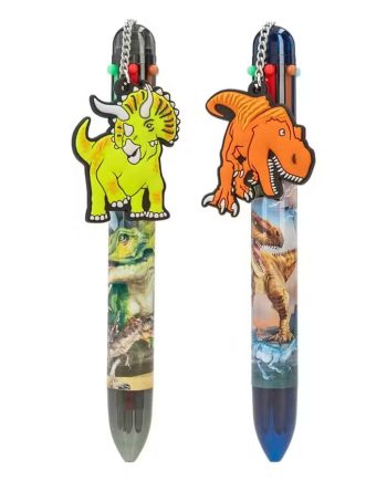 Dino World Kuglepen Med   Farver Assorteret