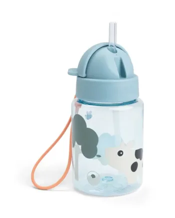 Done By Deer Drikkedunk Med Sugerør Farm Blue 280 Ml