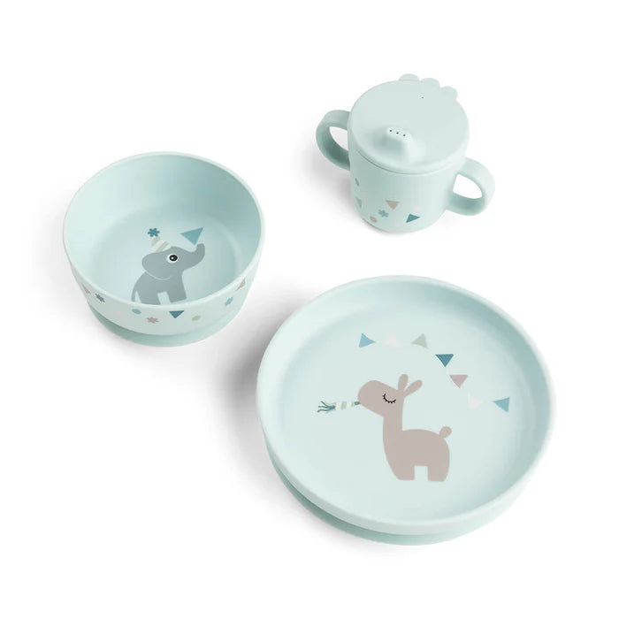 Done By Deer Foodie Spisesæt   Sugekop Celebration Blå