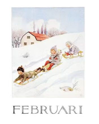Elsa Beskow Billede Februar A4