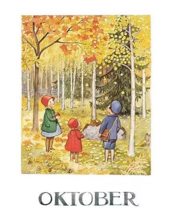 Elsa Beskow Billede Oktober A4