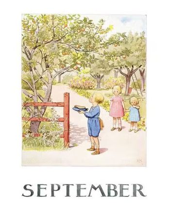 Elsa Beskow Billede September A4
