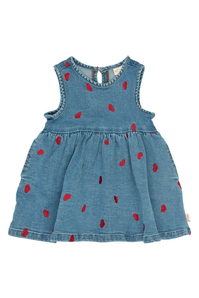 Eva Denim Kjole Light Blue Denim Emb 80 Cm